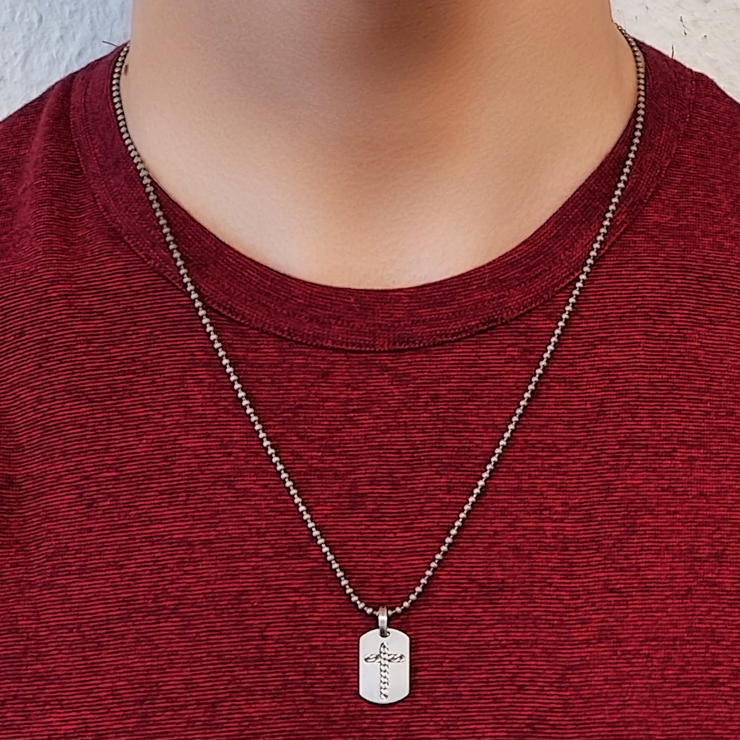 Kreuz Anhänger mit Kugelkette 2mm 925er Silber