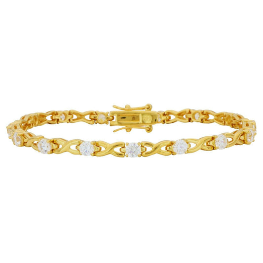 Armband Gold 585 Weiße Steine