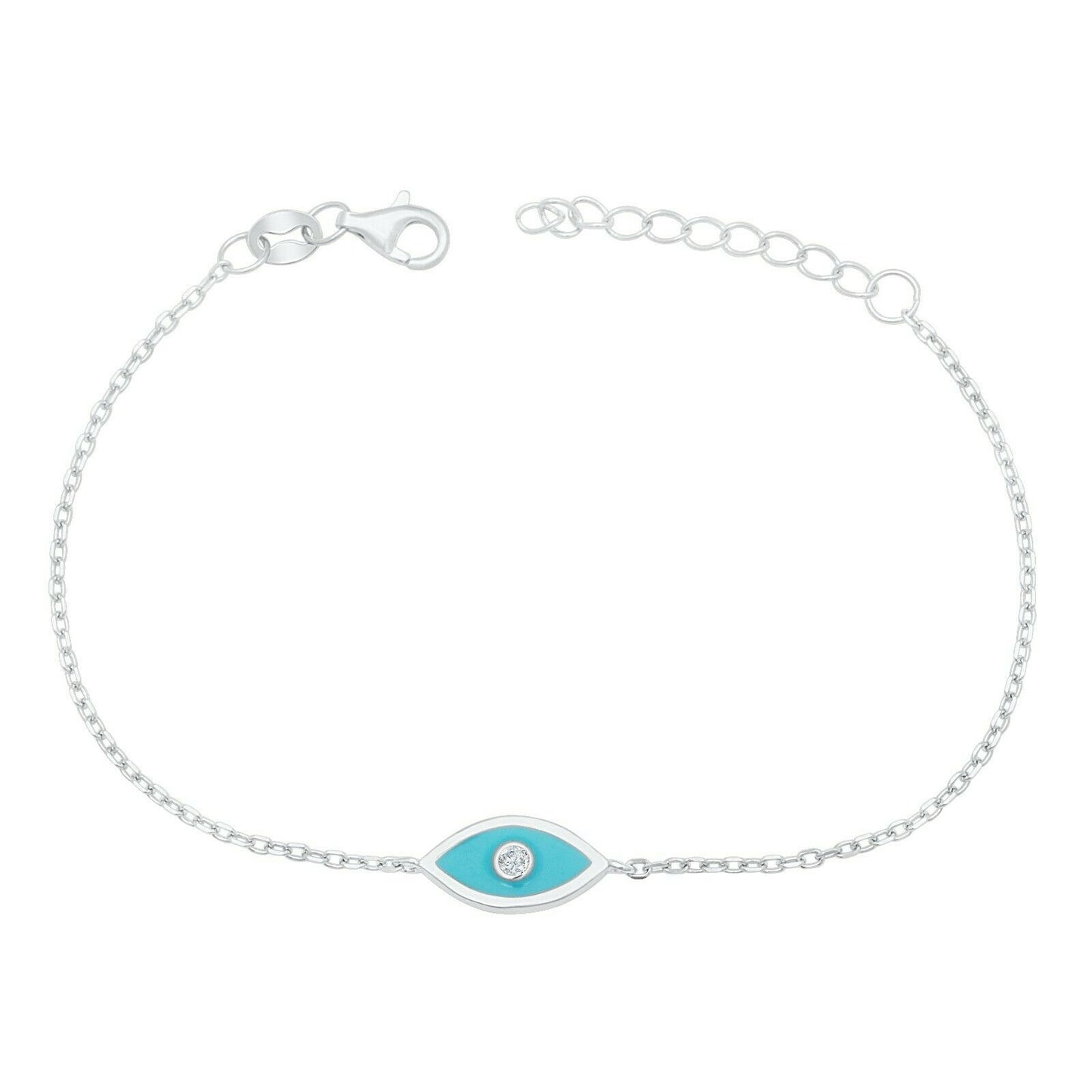 Blaue Auge Armband 925 Sterling Silber