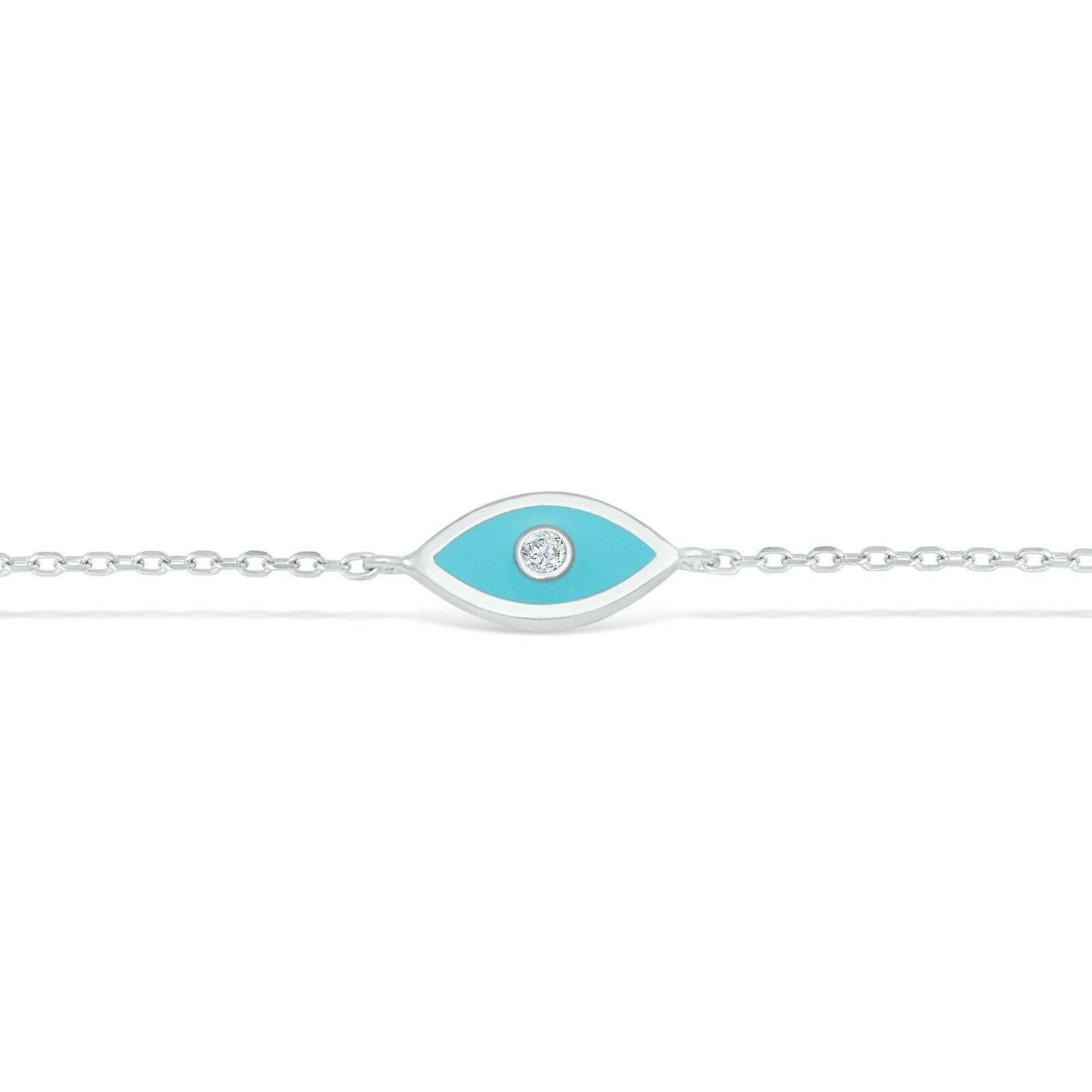 Blaue Auge Armband 925 Sterling Silber