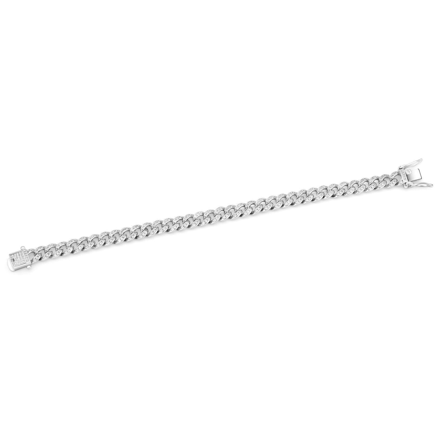 Panzerarmband 7 mm Zirkonia 925 Sterling Silber