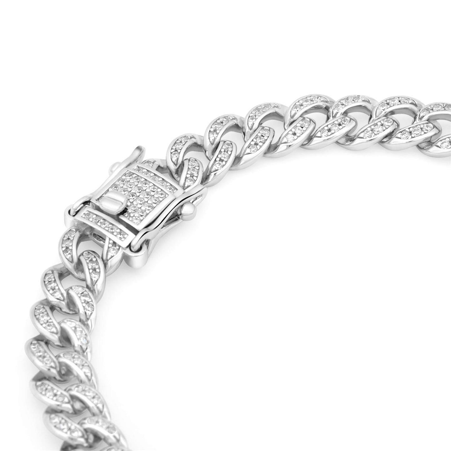 Panzerarmband 7 mm Zirkonia 925 Sterling Silber