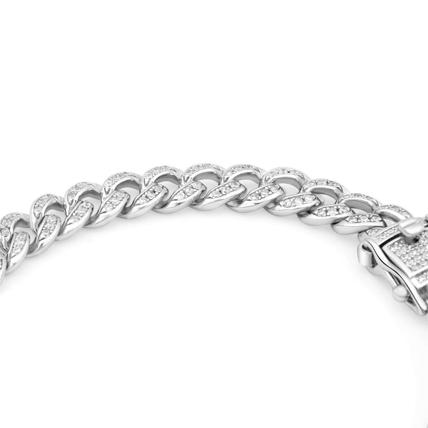 Panzerarmband 7 mm Zirkonia 925 Sterling Silber