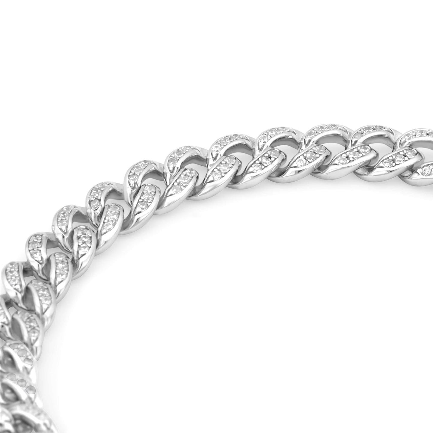 Panzerarmband 7 mm Zirkonia 925 Sterling Silber