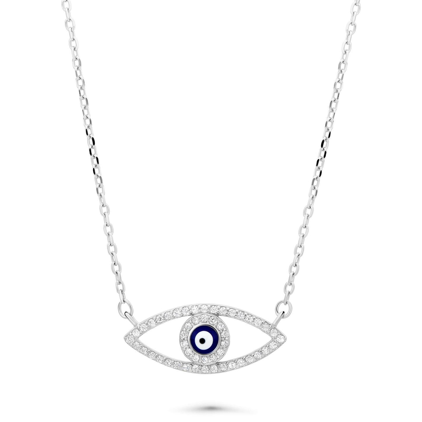 Blaue Auge Kette 925 Sterling Silber 42-45 cm