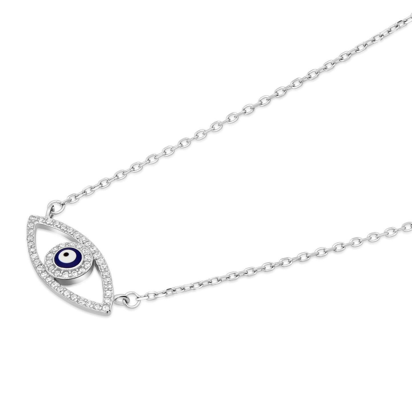 Blaue Auge Kette 925 Sterling Silber 42-45 cm