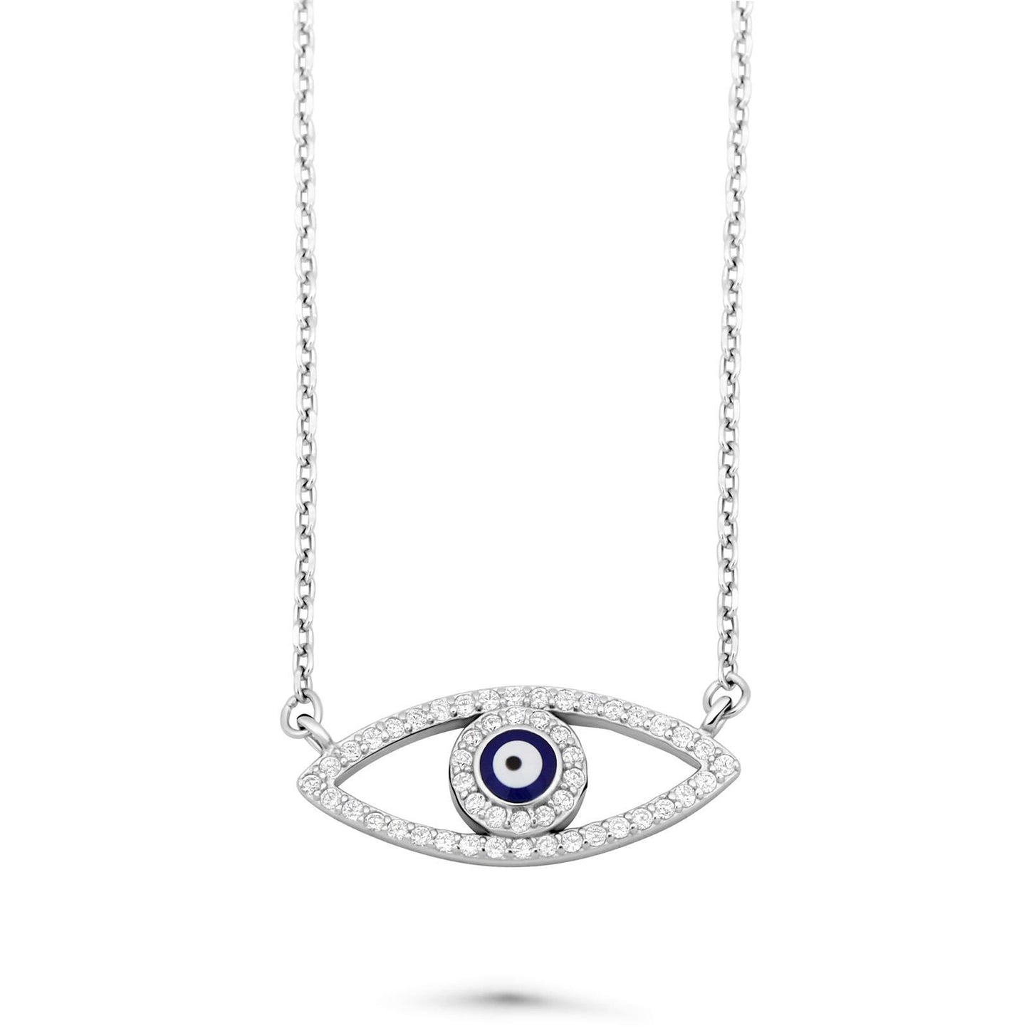 Blaue Auge Kette 925 Sterling Silber 42-45 cm