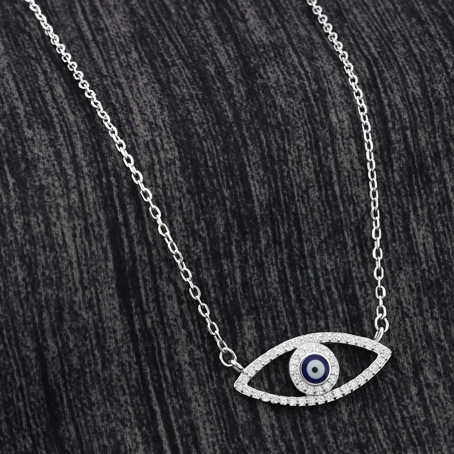 Blaue Auge Kette 925 Sterling Silber 42-45 cm