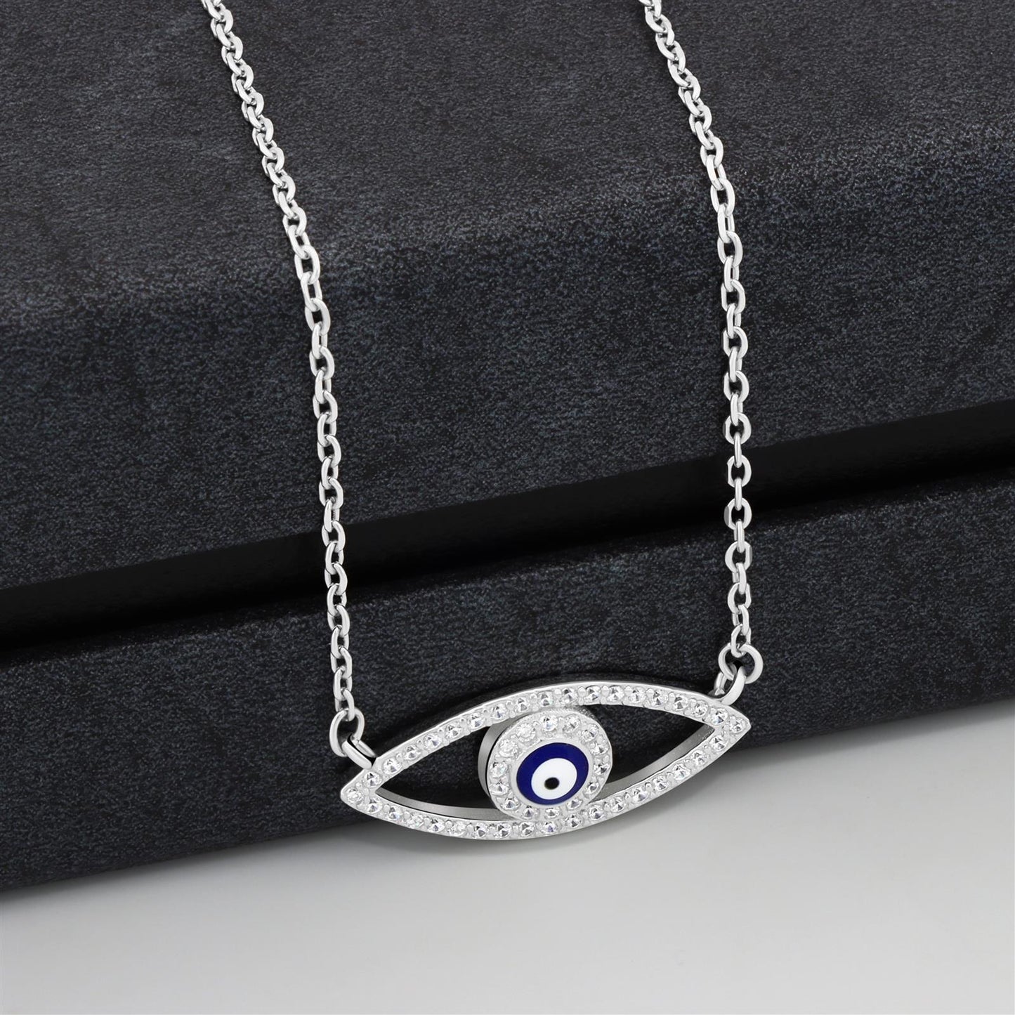 Blaue Auge Kette 925 Sterling Silber 42-45 cm