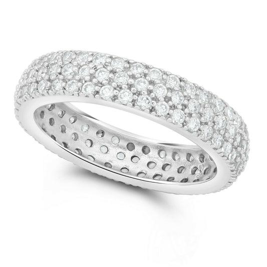 Ring Cocktailring 5 mm Memoire Zirkonia Weiß 925 Silber