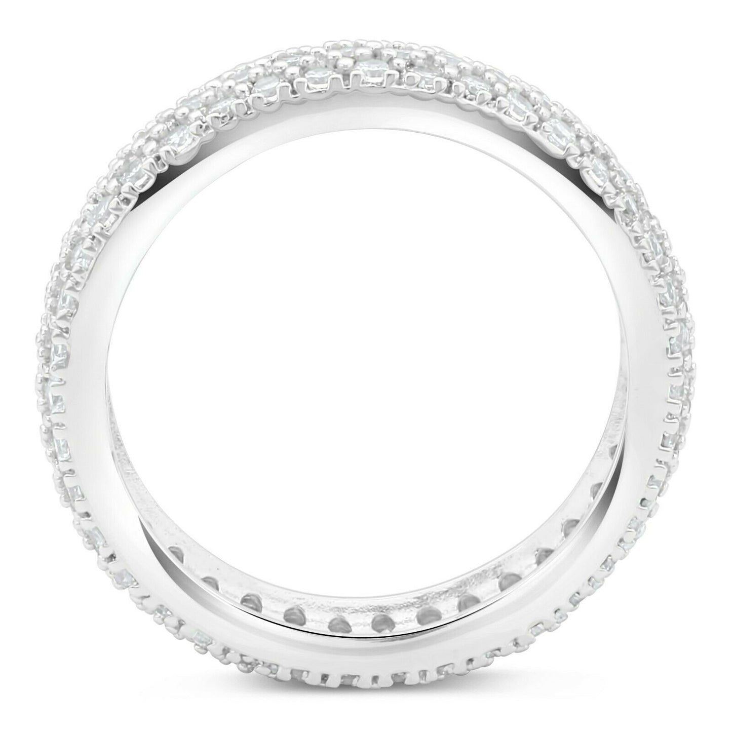 Ring Cocktailring 5 mm Memoire Zirkonia Weiß 925 Silber