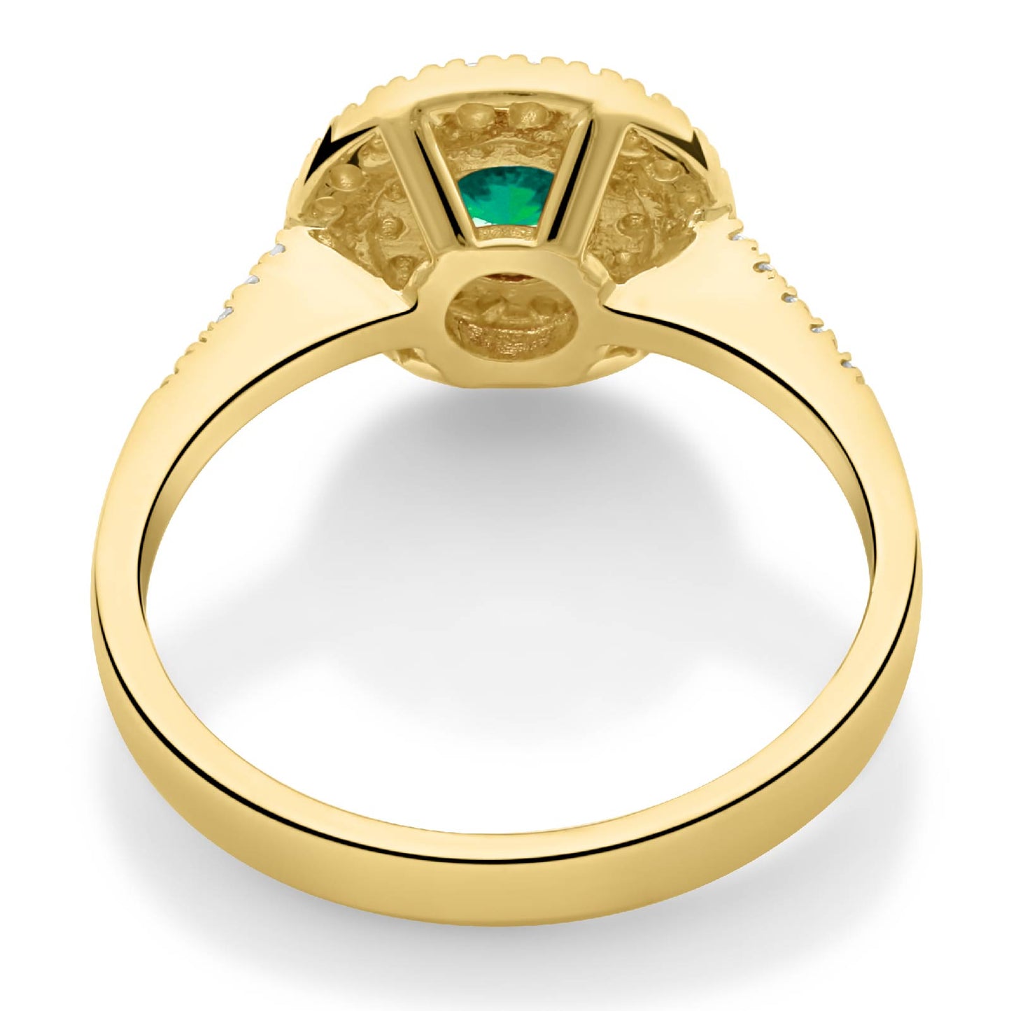 Solitär Ring mit Zirkonia Stein Grün 585er Gold