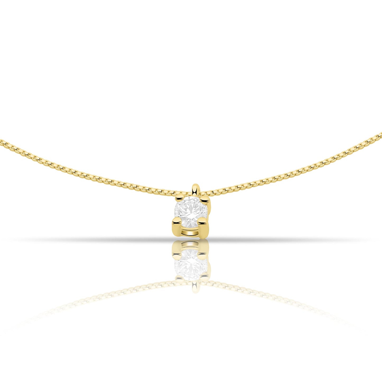 Kette mit Zirkonia Anhänger 585er Gold