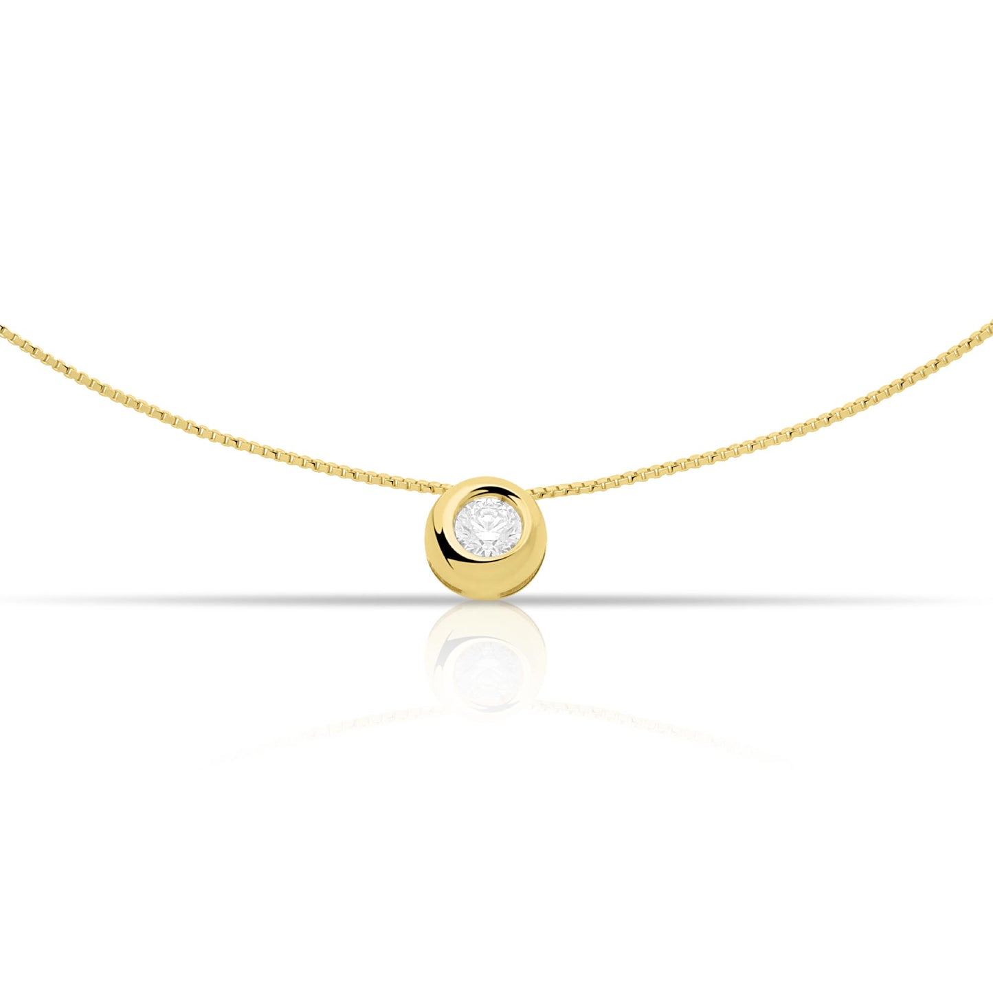 Kette mit Zirkonia Anhänger 585er Gold