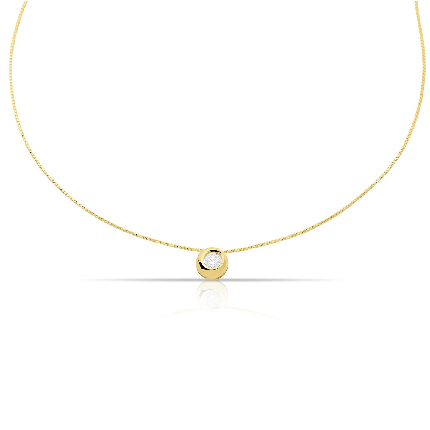 Kette mit Zirkonia Anhänger 585er Gold