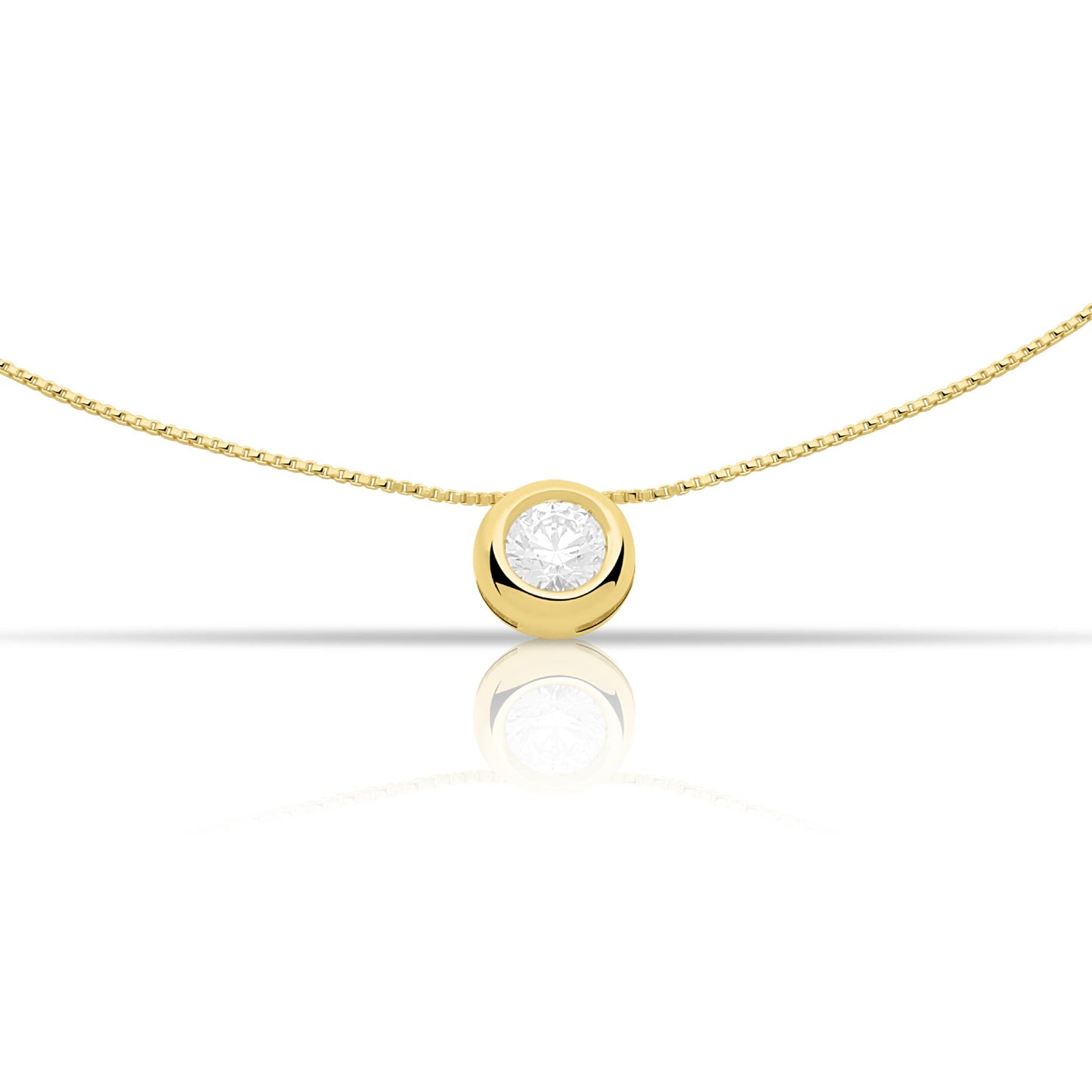 Kette mit Zirkonia Anhänger 585er Gold