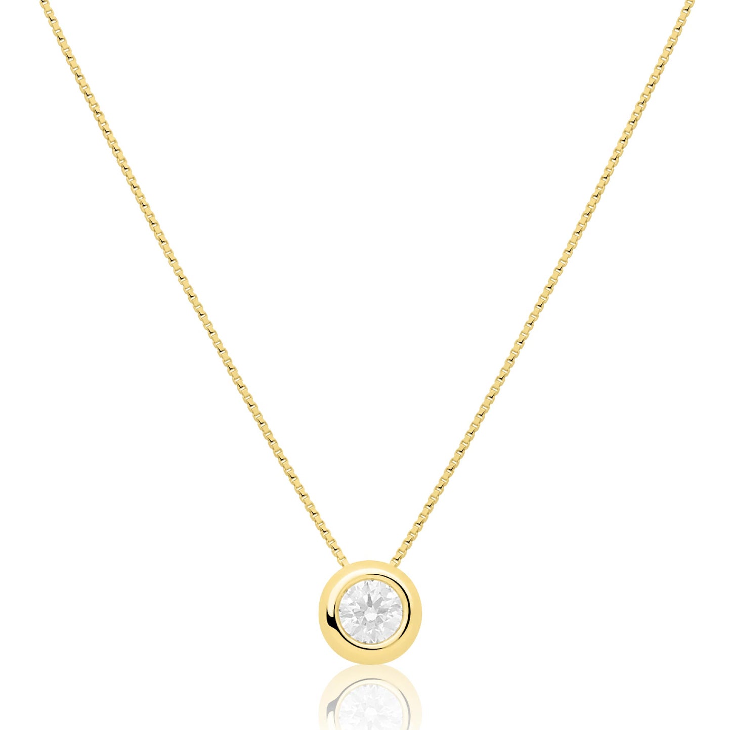 Kette mit Zirkonia Anhänger 585er Gold