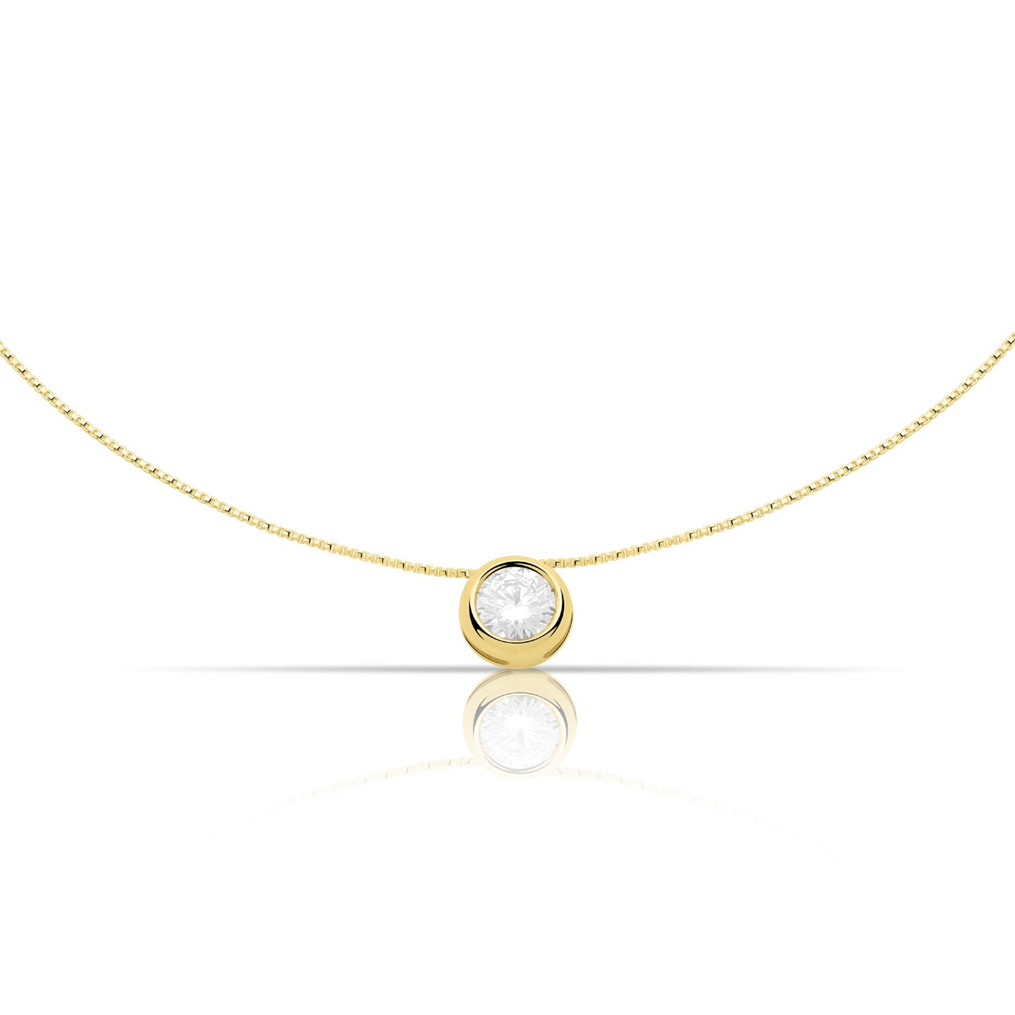 Kette mit Zirkonia Anhänger 585er Gold