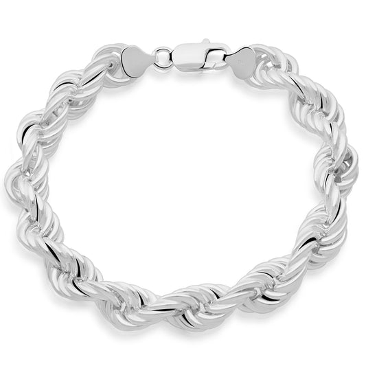 Kordelarmband 10mm 925 Silber