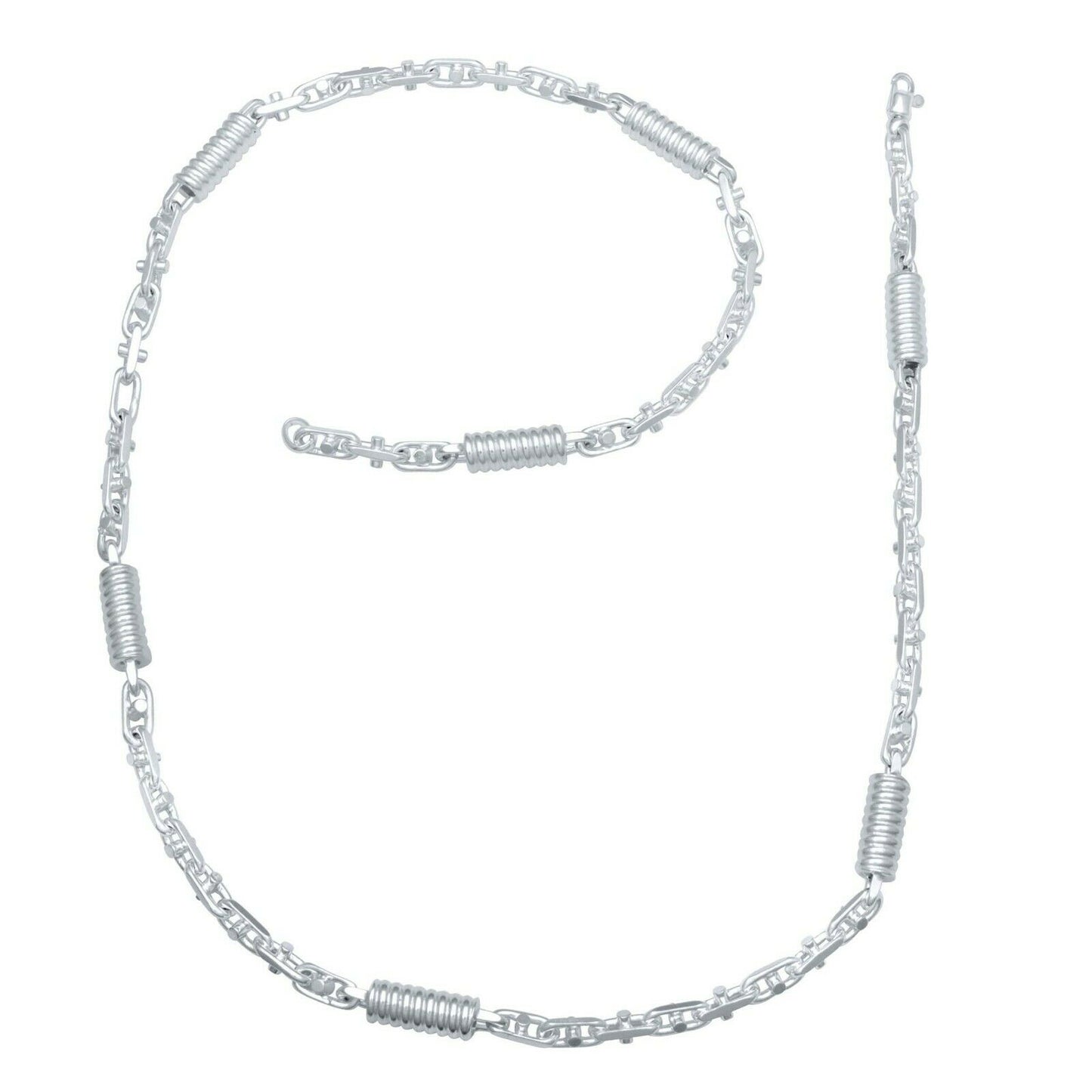 Monte Carlo Halskette 6 mm Massiv 925 Silber Spiralkette Spindelkette Herren Damen