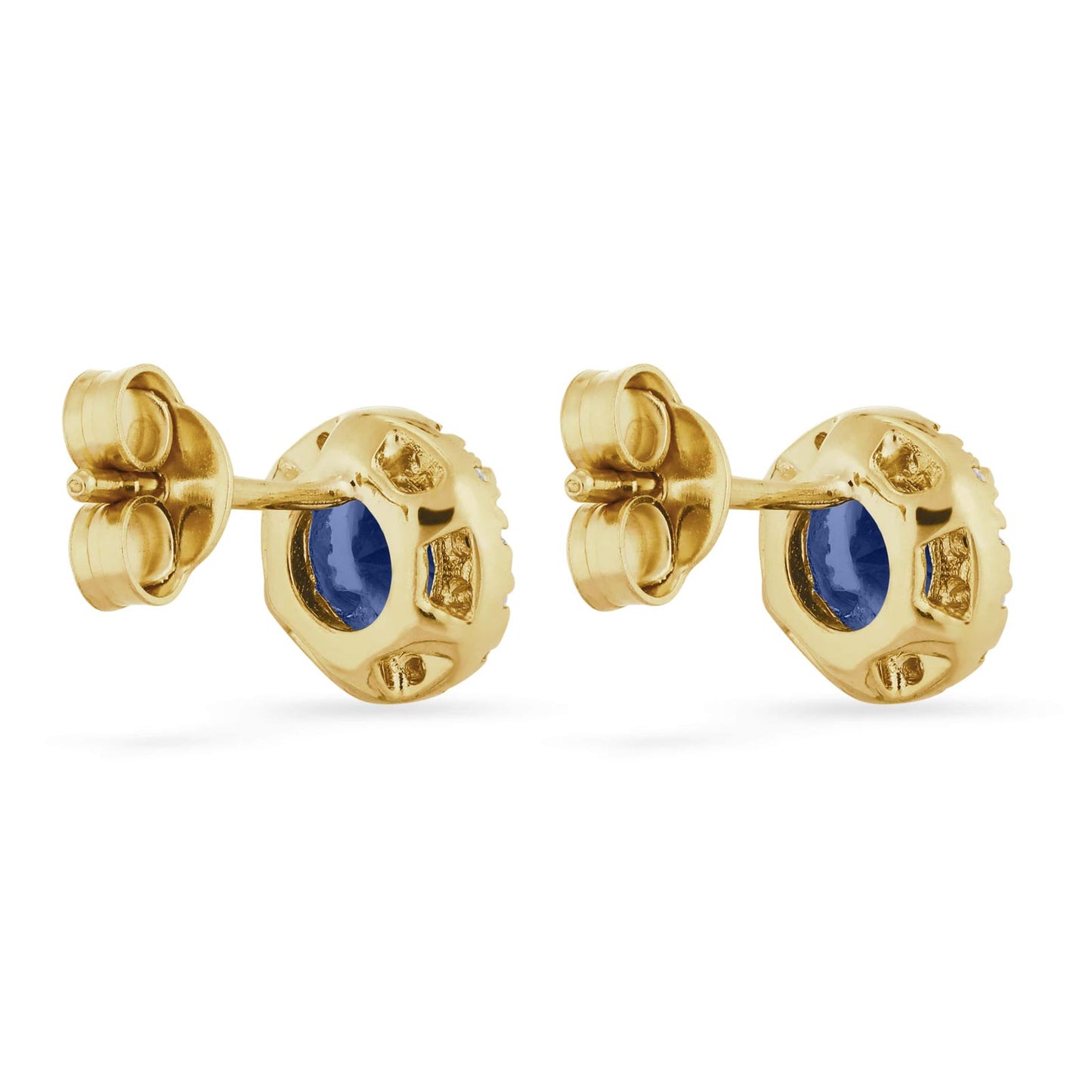 Ohrstecker Blau 585er Gold