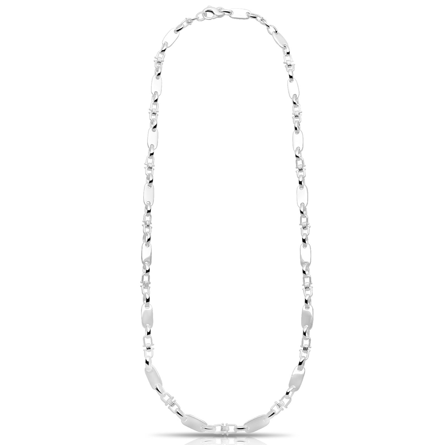 Plattenkette 6mm Massiv 925 Sterling Silber