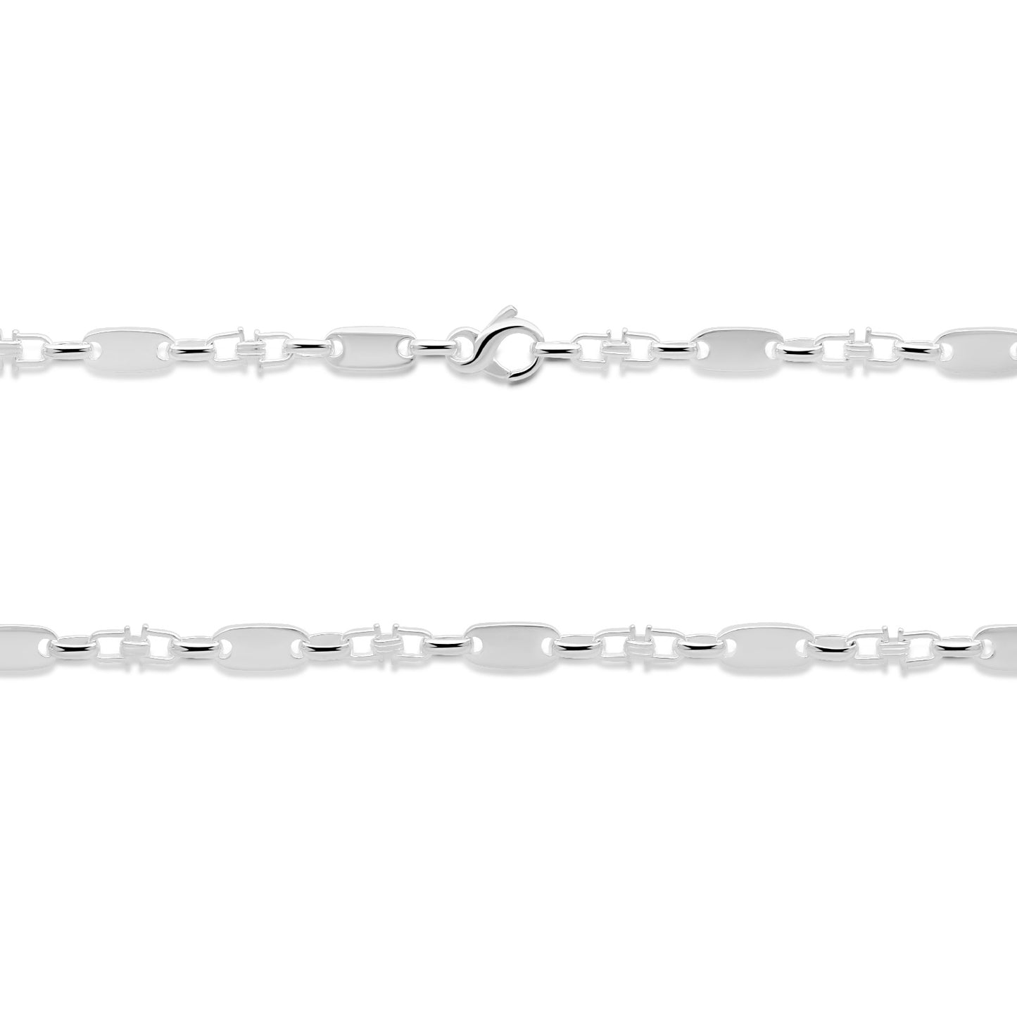 Plattenkette 6mm Massiv 925 Sterling Silber