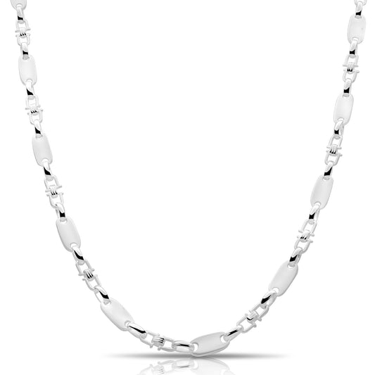 Plattenkette 6mm Massiv 925 Sterling Silber