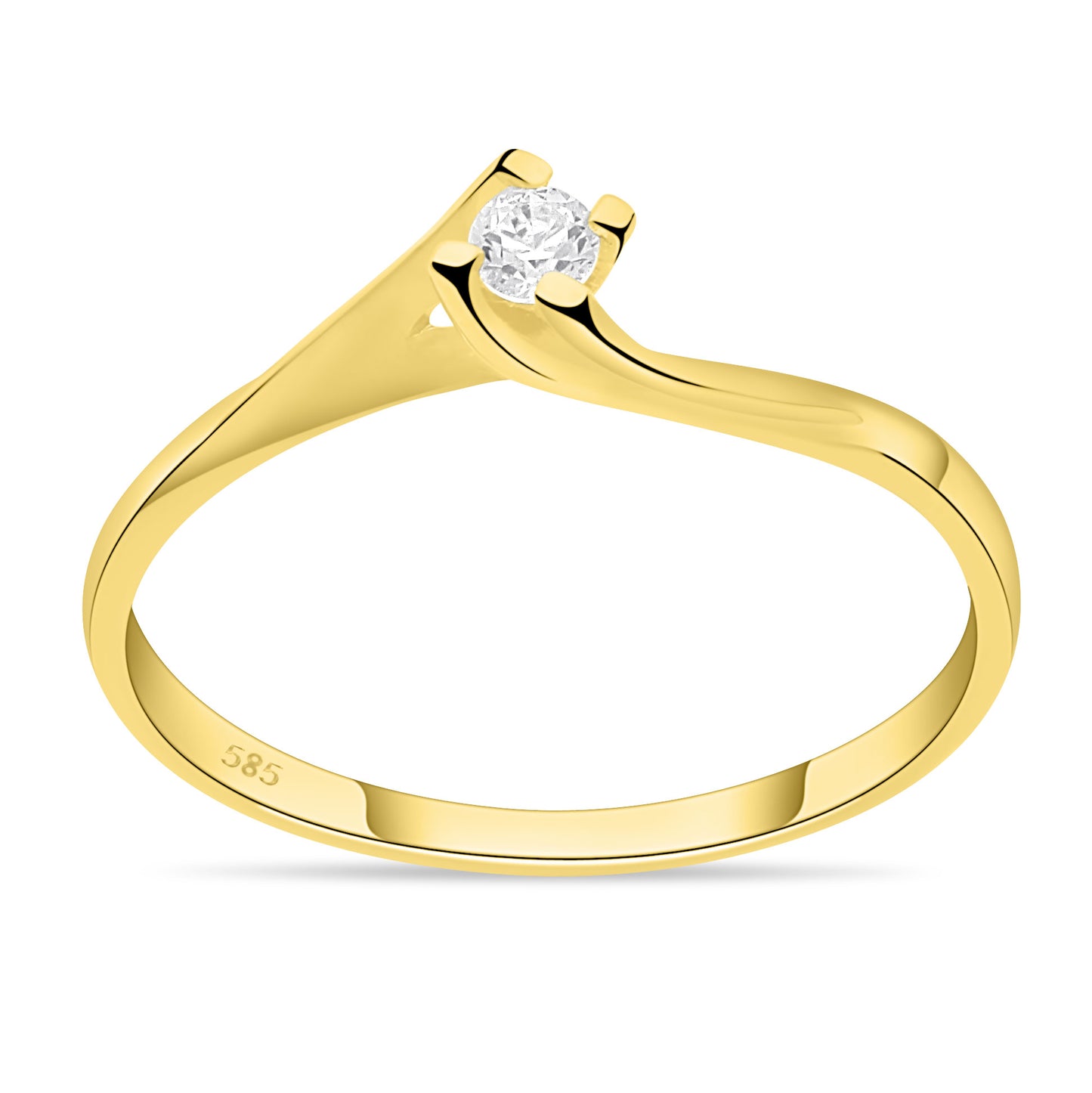 Solitär Ring 585er Gold Zirkonia