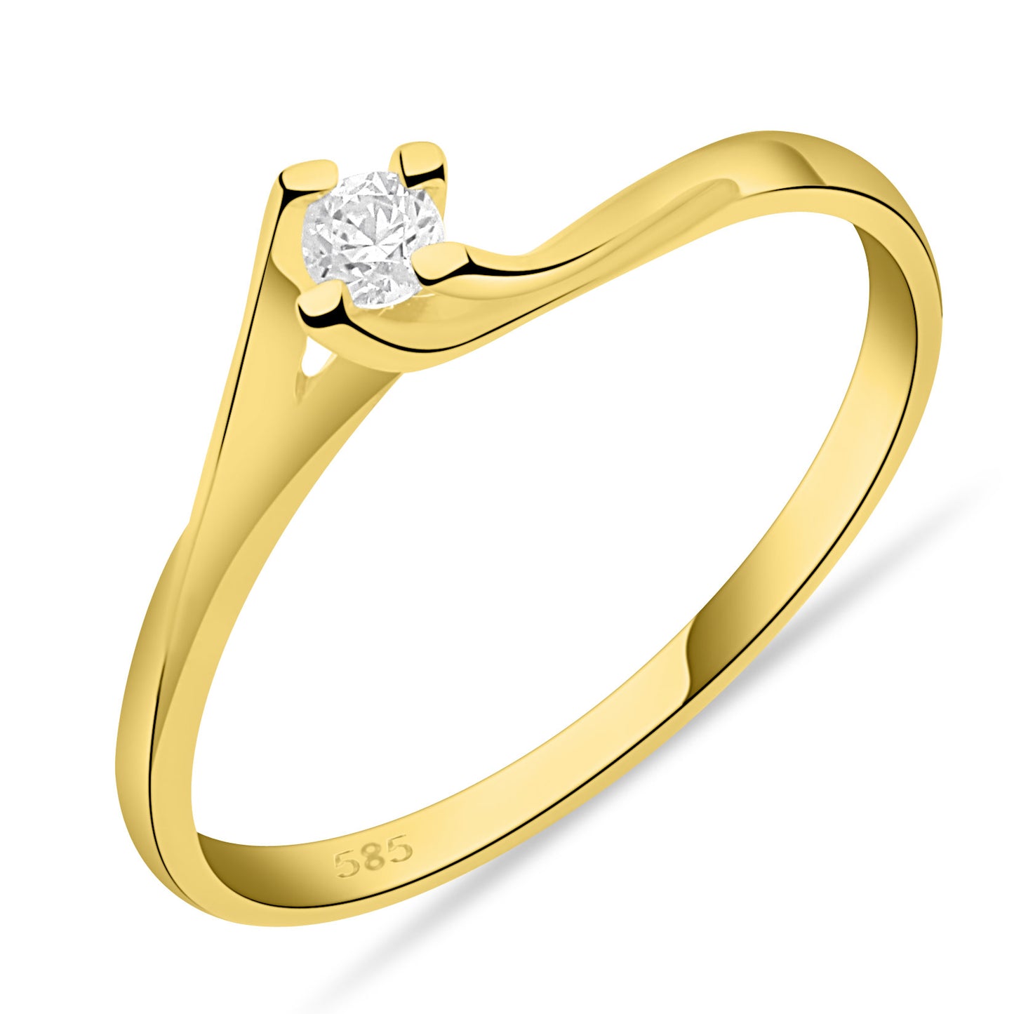 Solitär Ring 585er Gold Zirkonia