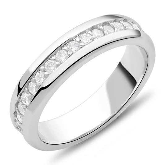 Pave Ring 5mm Zirkonia 925er Silber