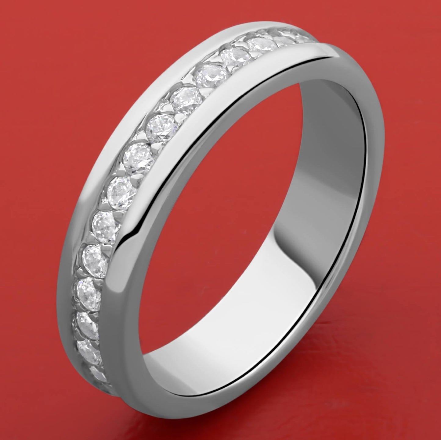 Pave Ring 5mm Zirkonia 925er Silber