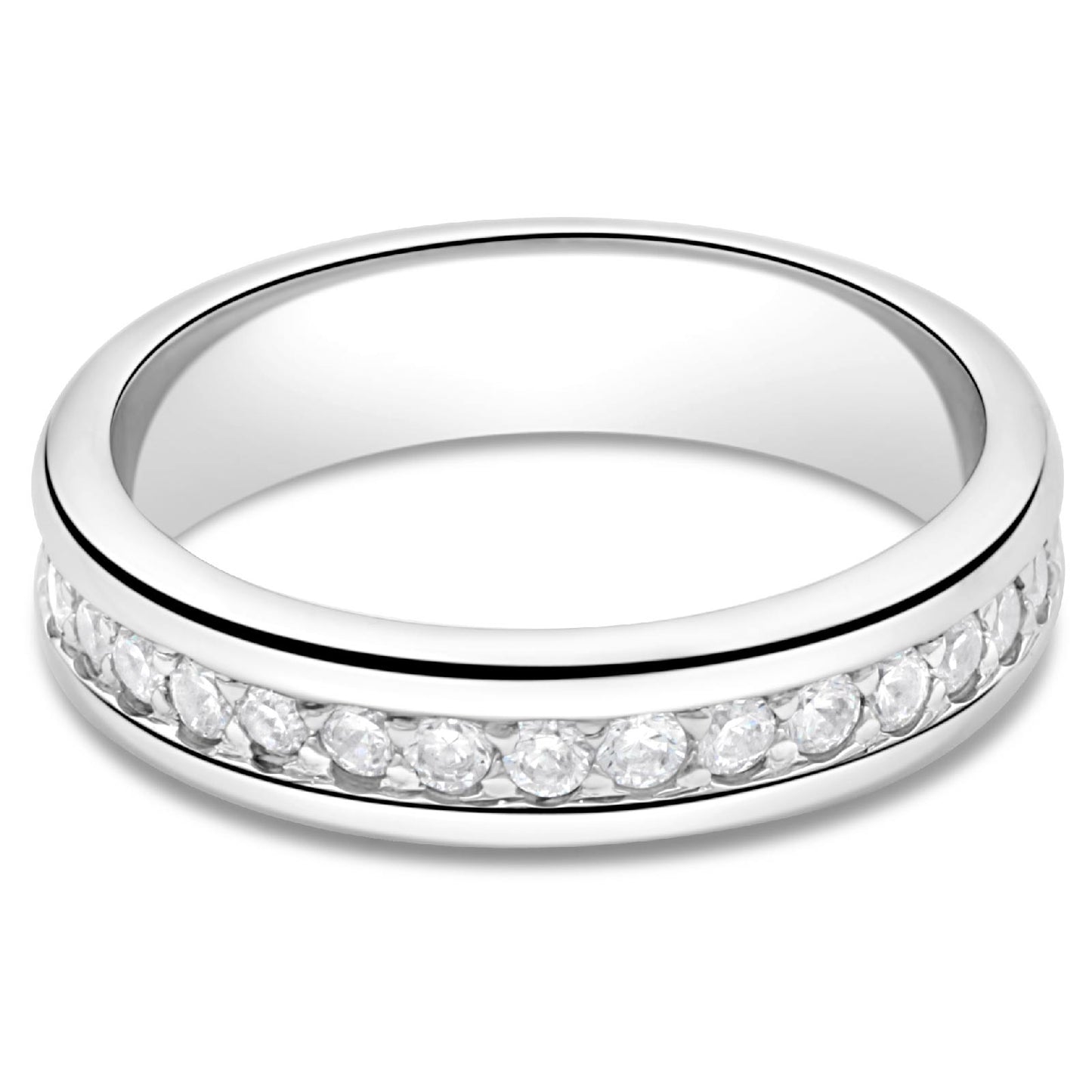 Pave Ring 5mm Zirkonia 925er Silber