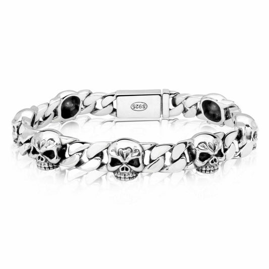 Totenkopfarmband 925er Silber