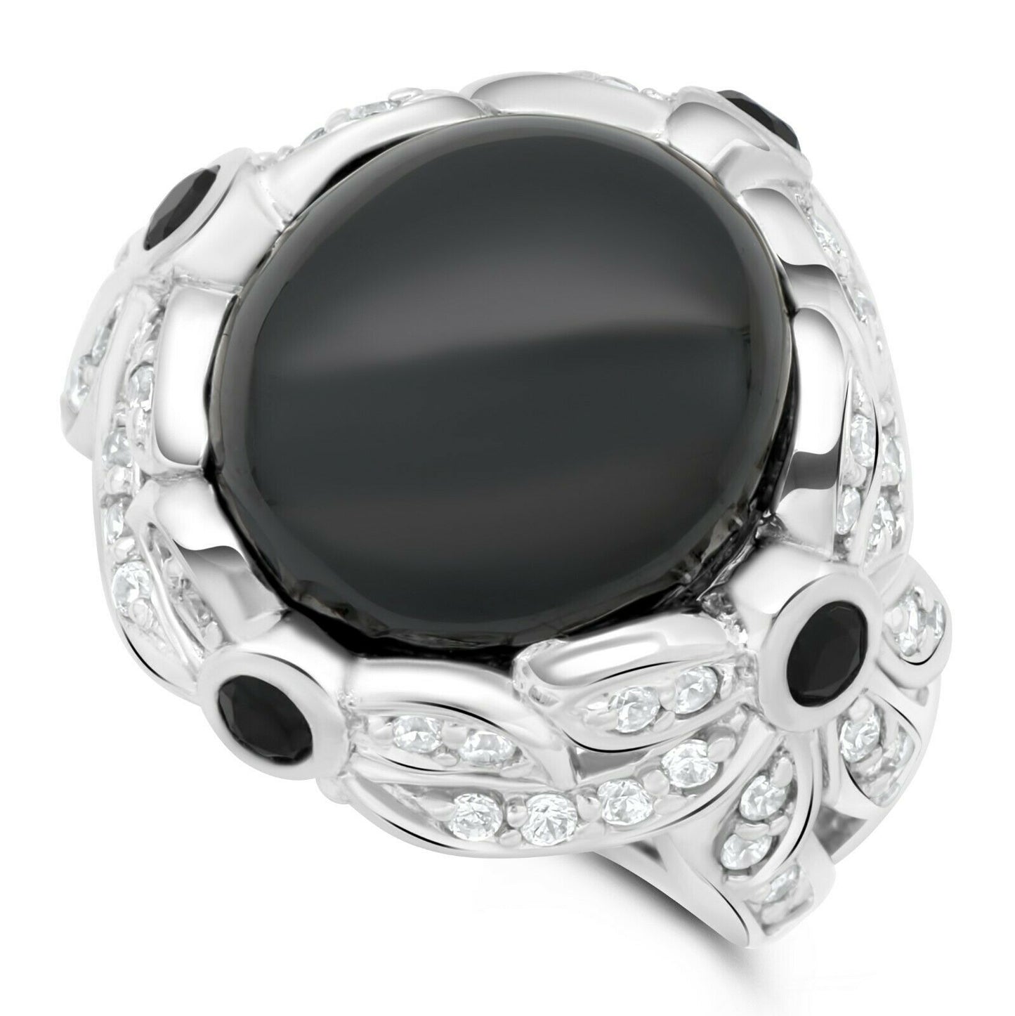 Ring Solitär Onyx Zirkonia 925 Silber