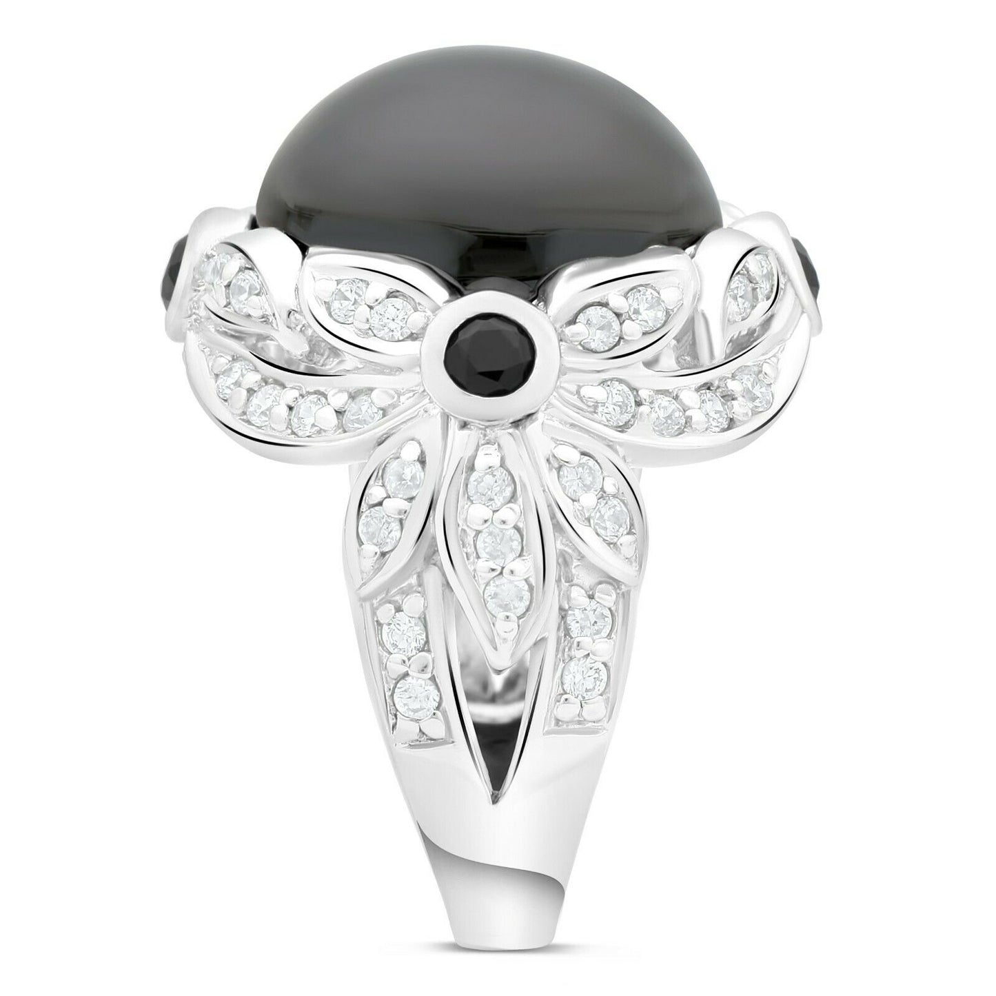 Ring Solitär Onyx Zirkonia 925 Silber