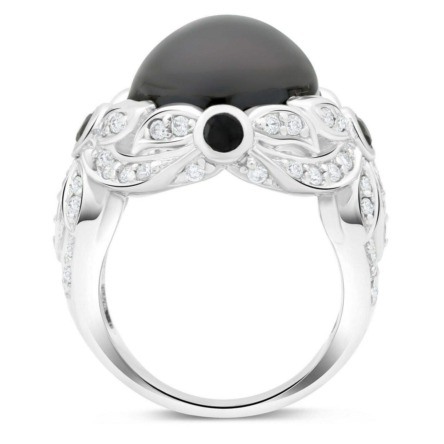 Ring Solitär Onyx Zirkonia 925 Silber