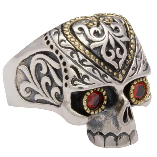 Totenkopf Ring Vergoldet 925er Silber