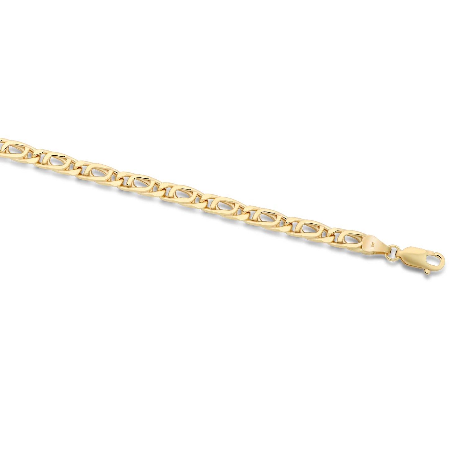 Tigerauge Kette 4mm 585er Gold